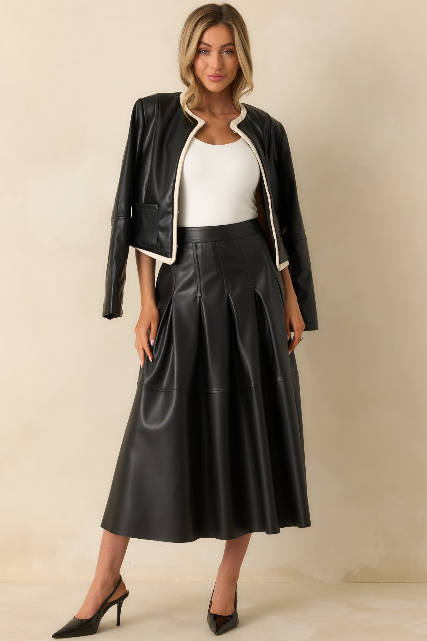 Time For Something New Black Faux Leather Jacket