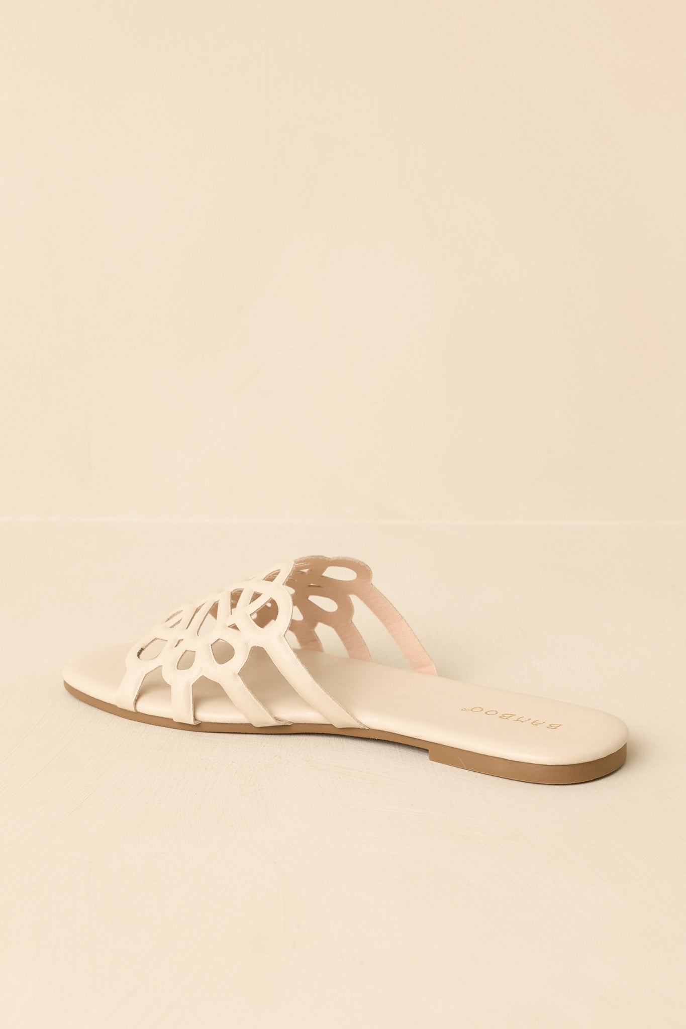 Women's Slip Into Something Pretty Ivory Cutout Slide Sandals | Size: 7 | Red Dress Women's Slip Into Something Pretty Ivory Cutout Slide Sandals | Size: 7 | Red Dress