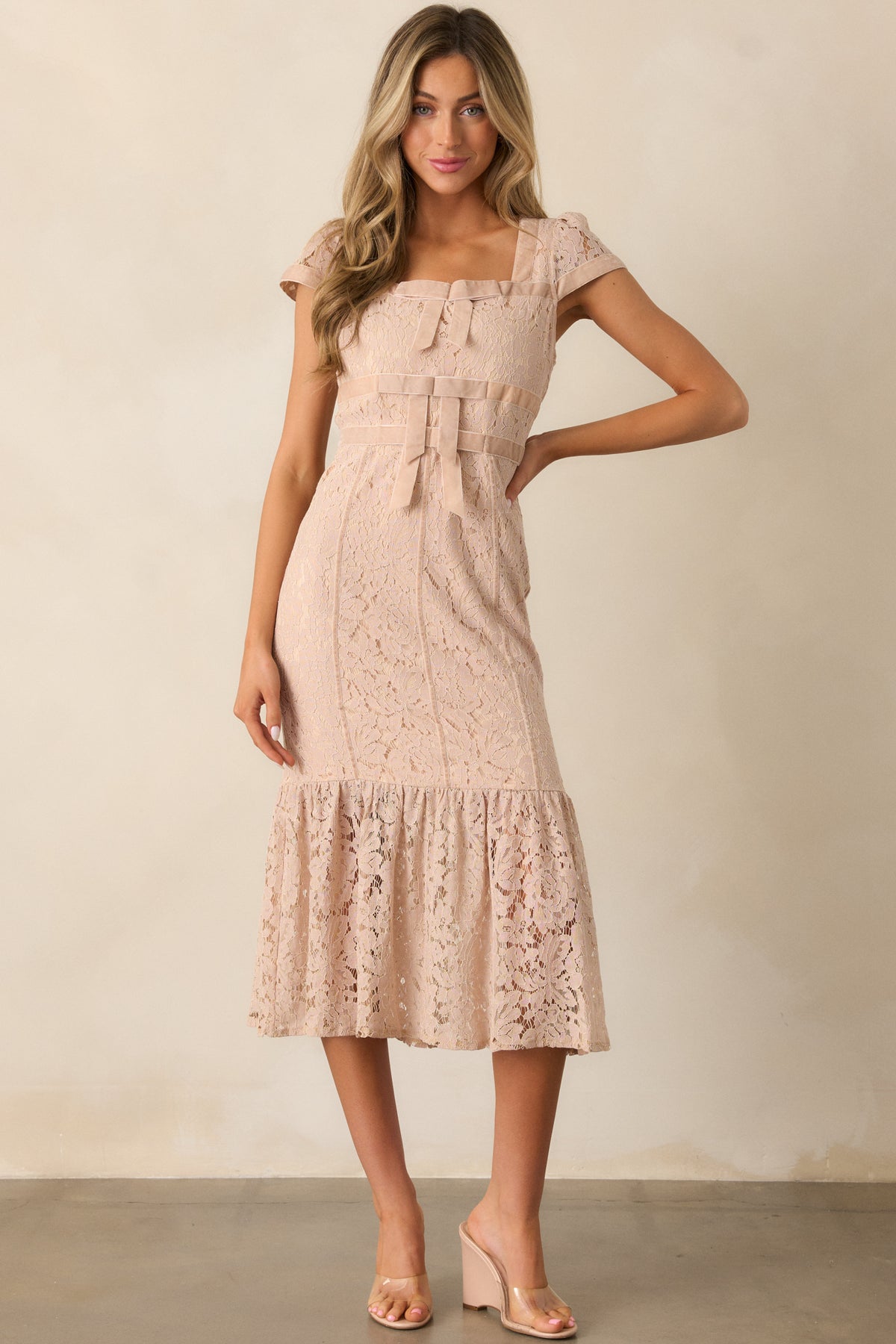 Blush Lace Midi Dress All Dresses Red Dress — free download