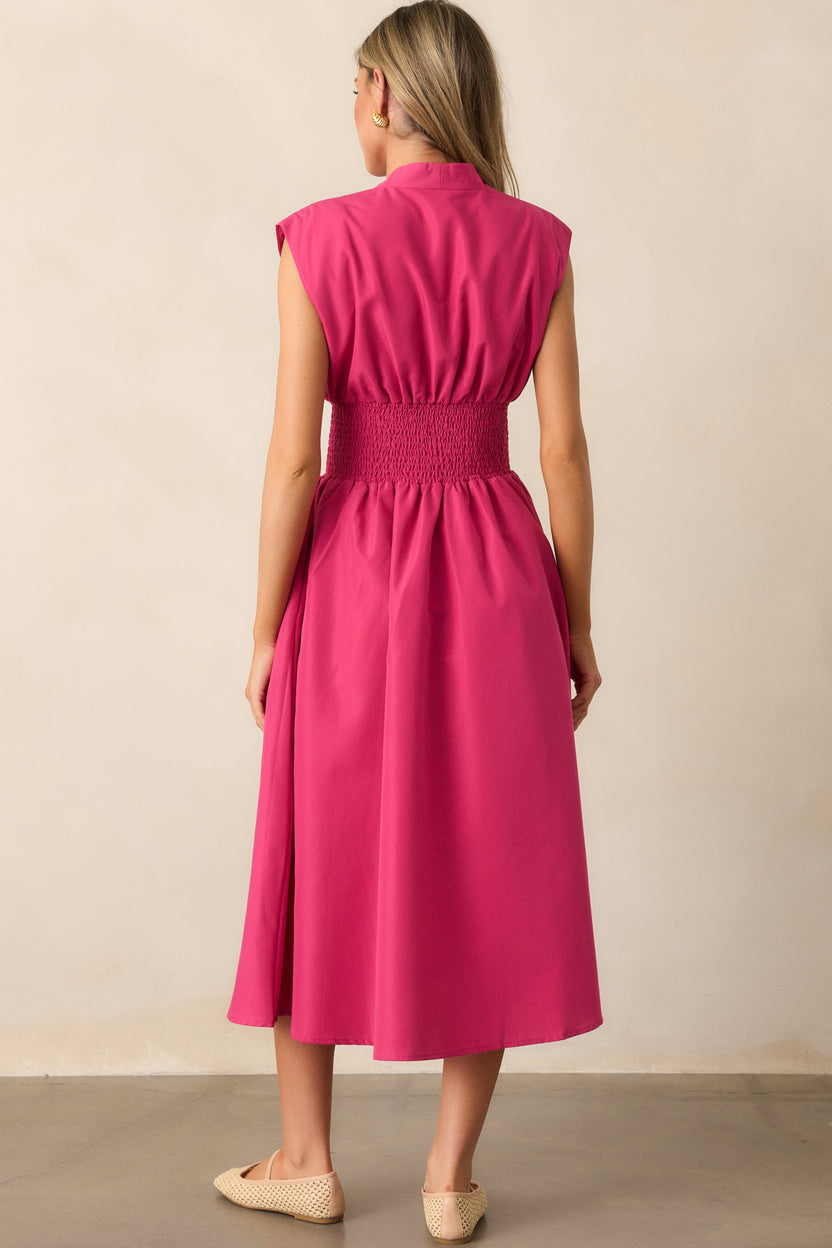 THE EVETTE PINK WOVEN MIDI DRESS main image 0