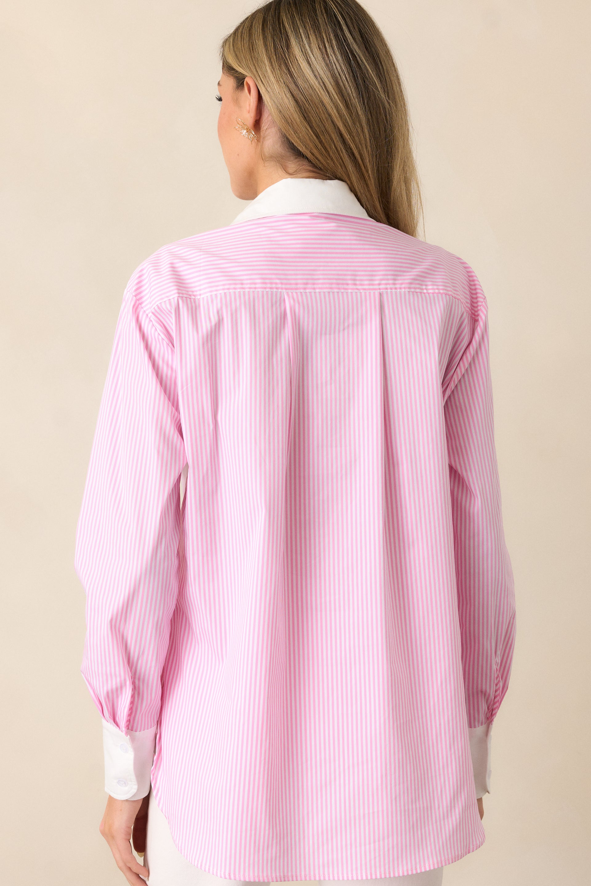 Pink Stripe Button Front Top - All Tops | Red Dress