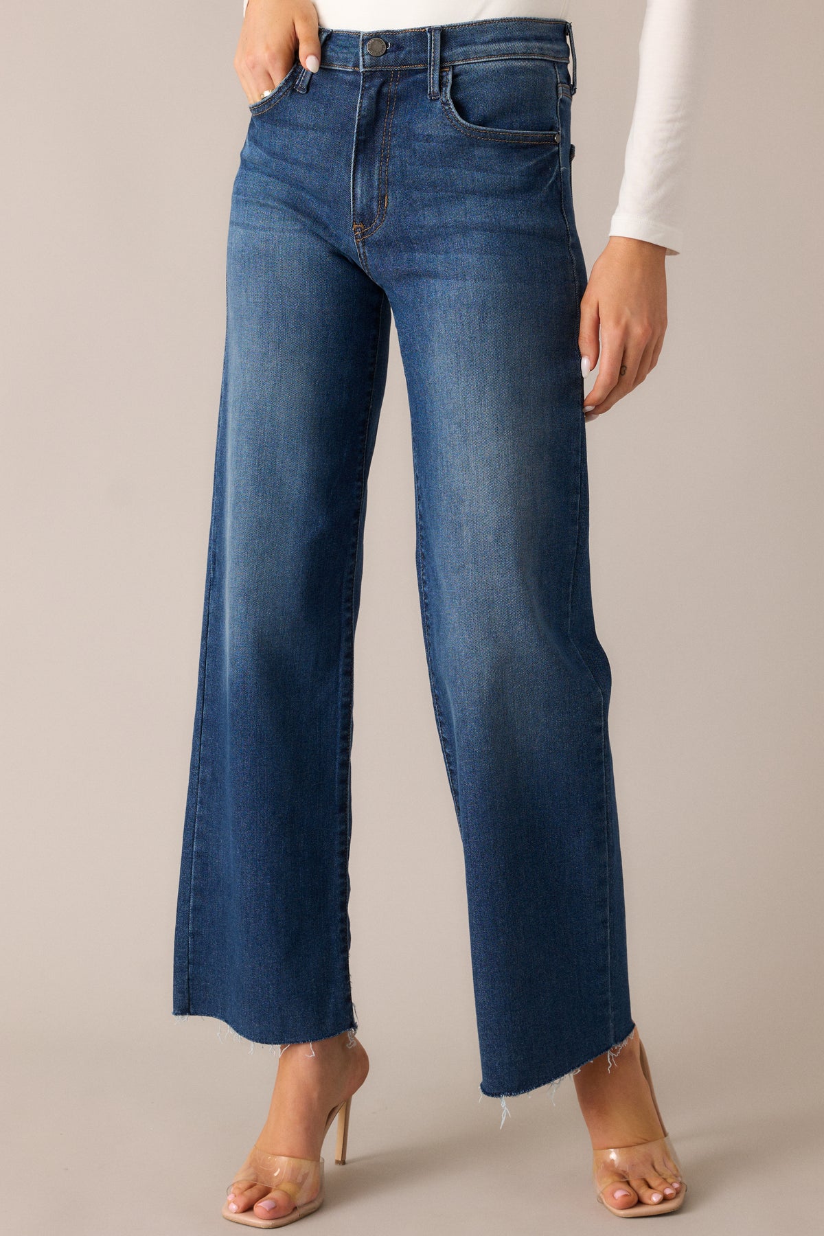 Dark Wash Straight Leg Jeans - All Denim | Red Dress