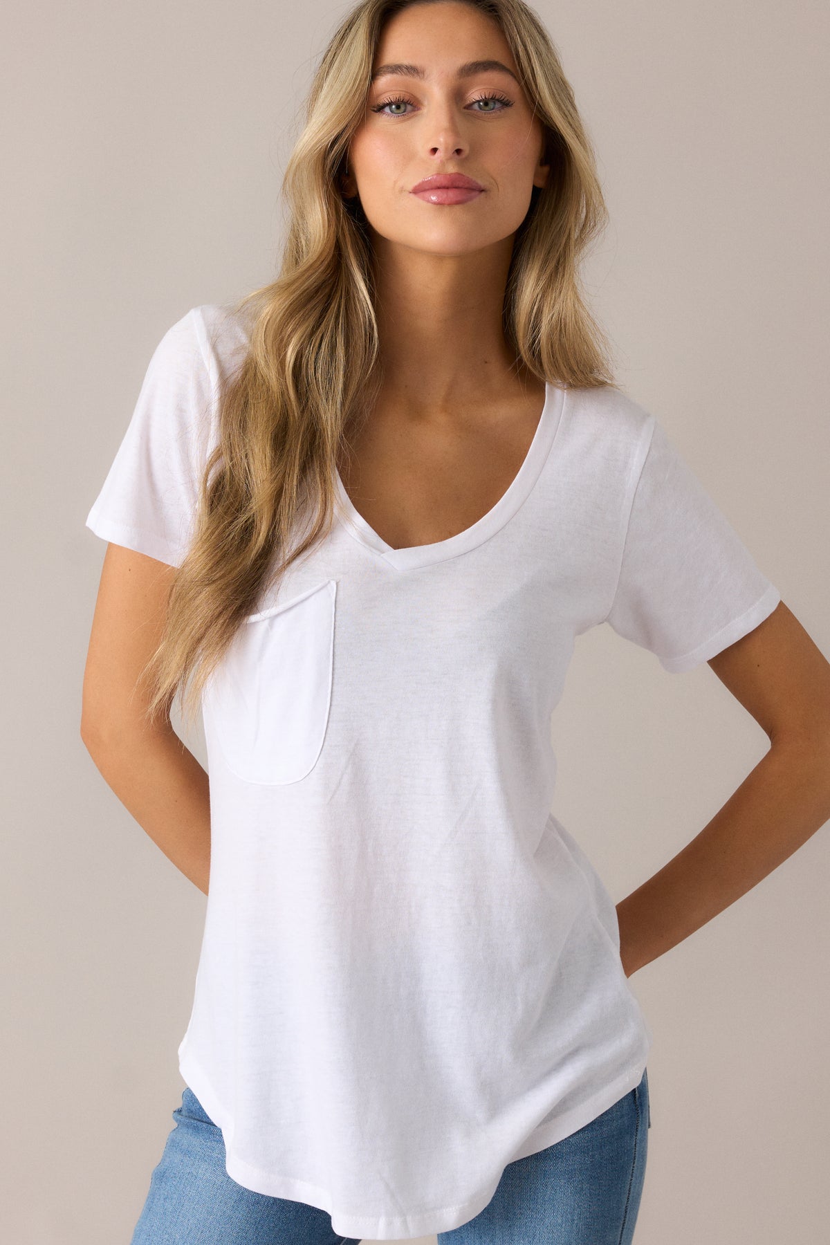 Z Supply Modern V-Neck Tee in White