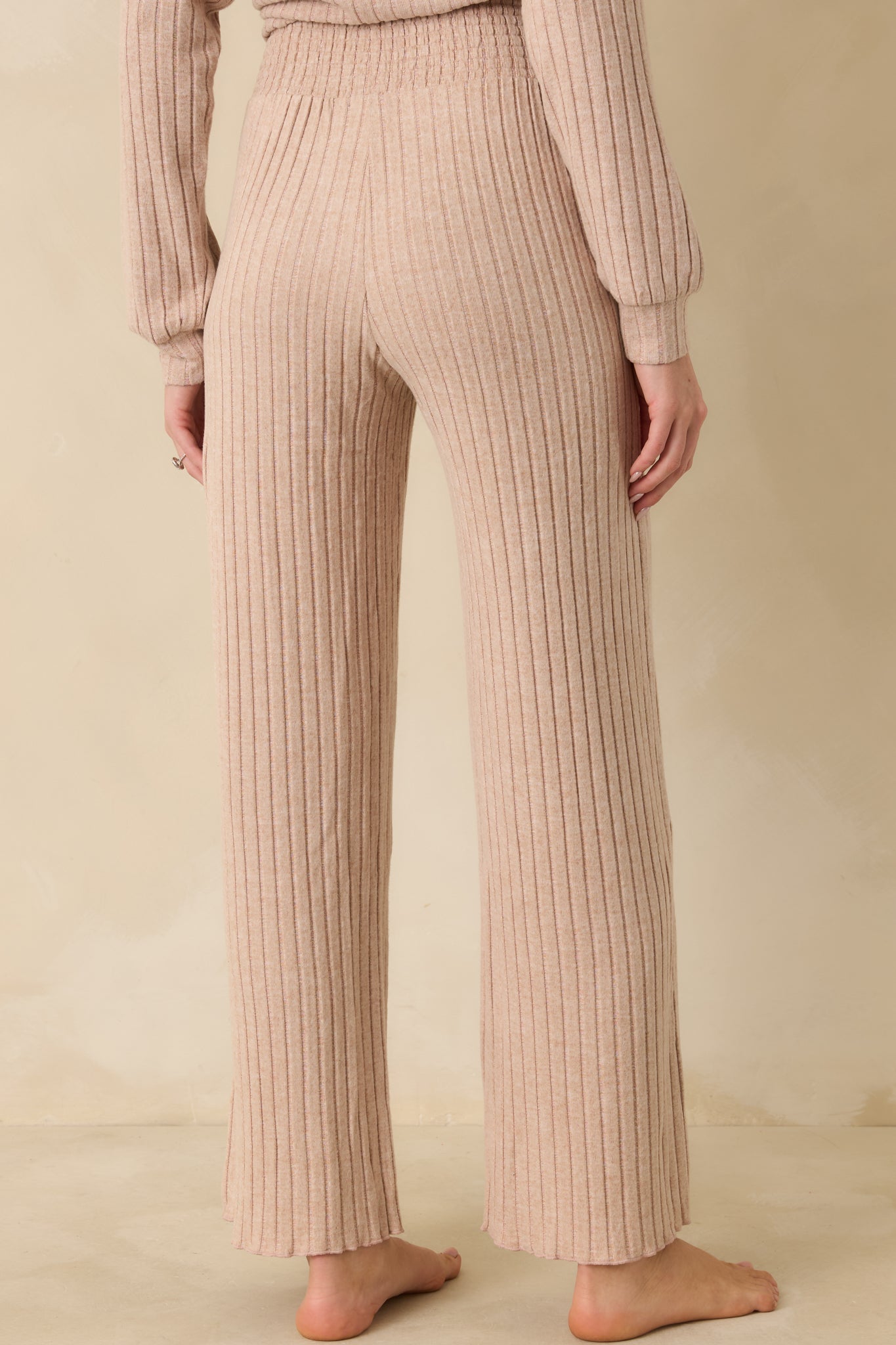 Z Supply Taupe Dawn Smocked Rib Pants | Red Dress