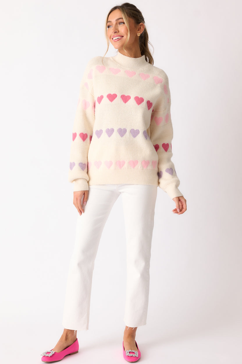 Mock Neck Sweatshirt, Ivory main image 0