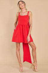 Front view of this dress that features a square neckline.