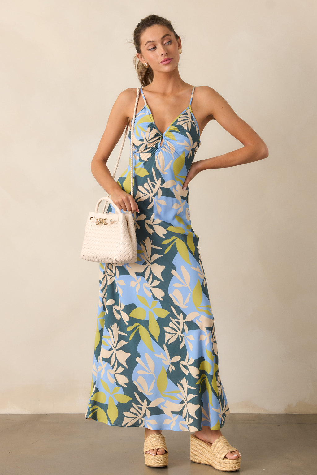 MINKPINK Artistic Garden Maxi Dress In Green | Red Dress