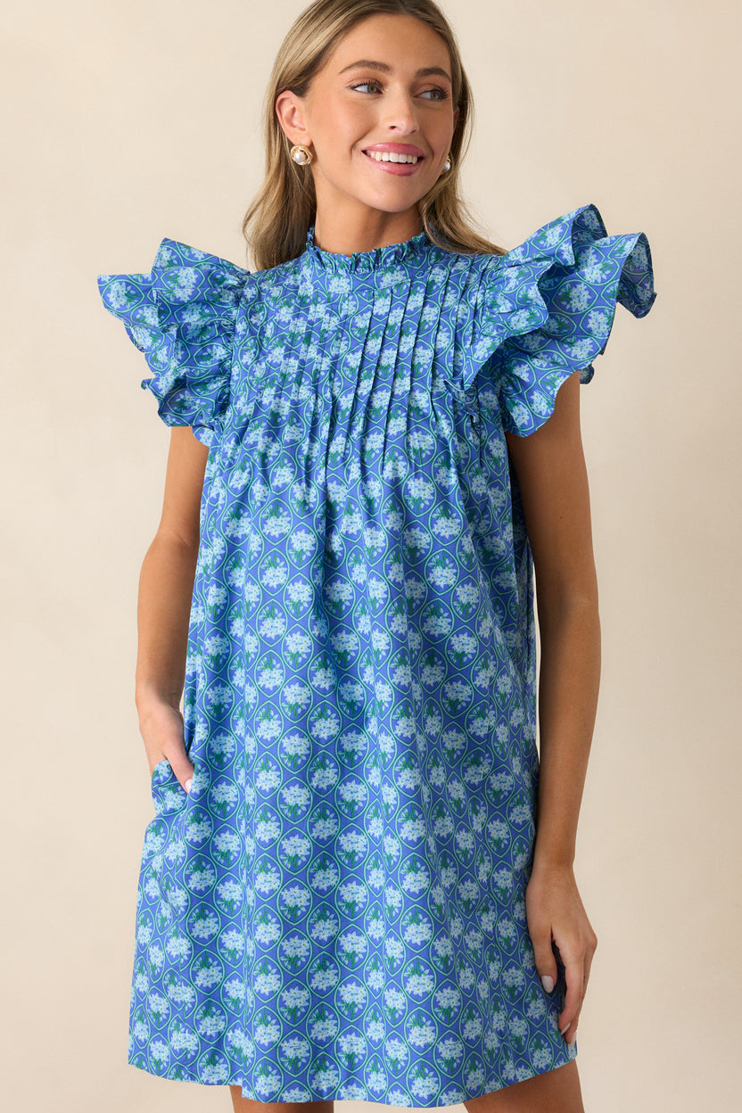 The Naya Floral Flutter Sleeve Mini Dress main image 0
