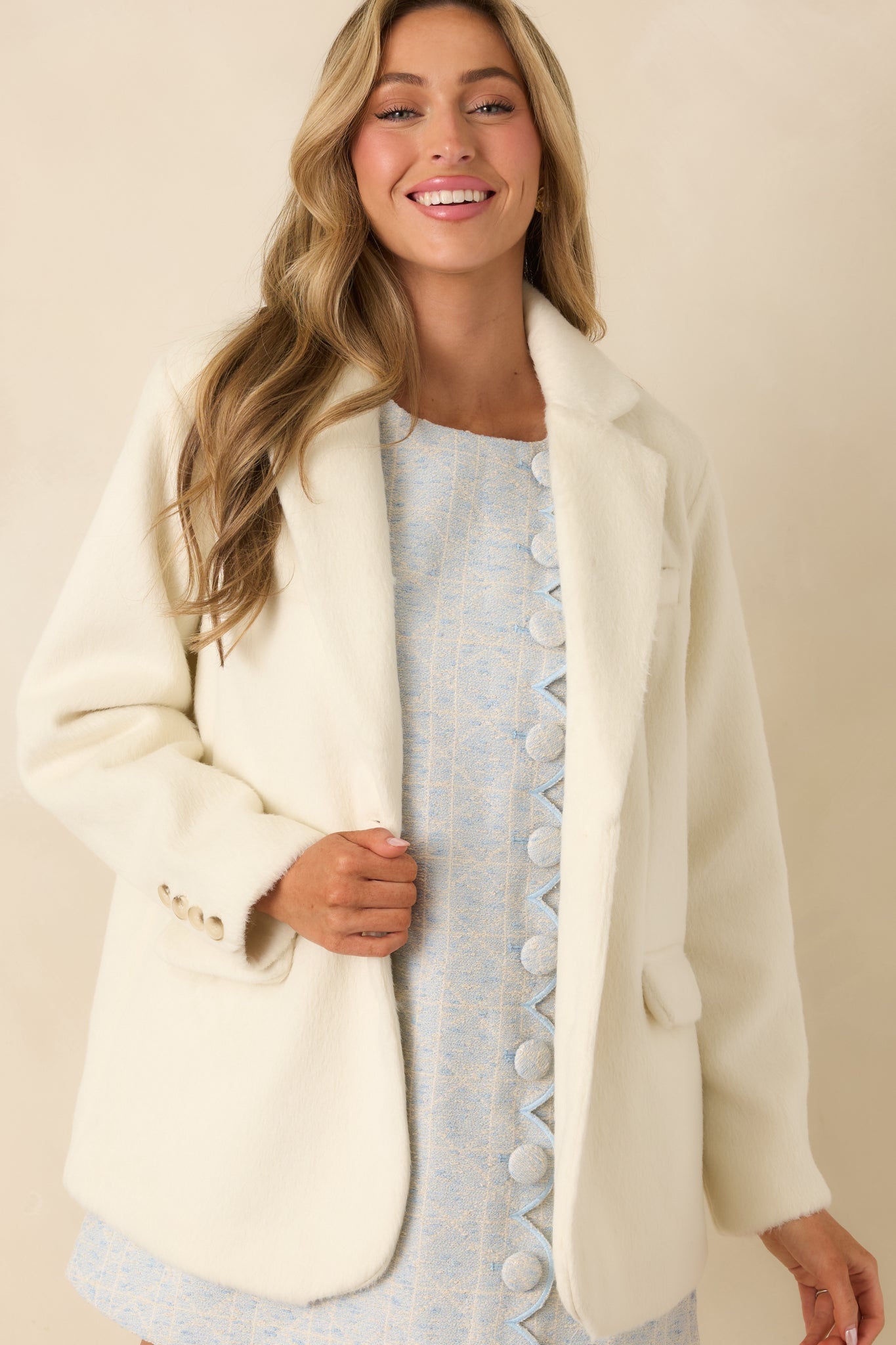 Detailed view of the front flap pockets, functional and clean-lined.