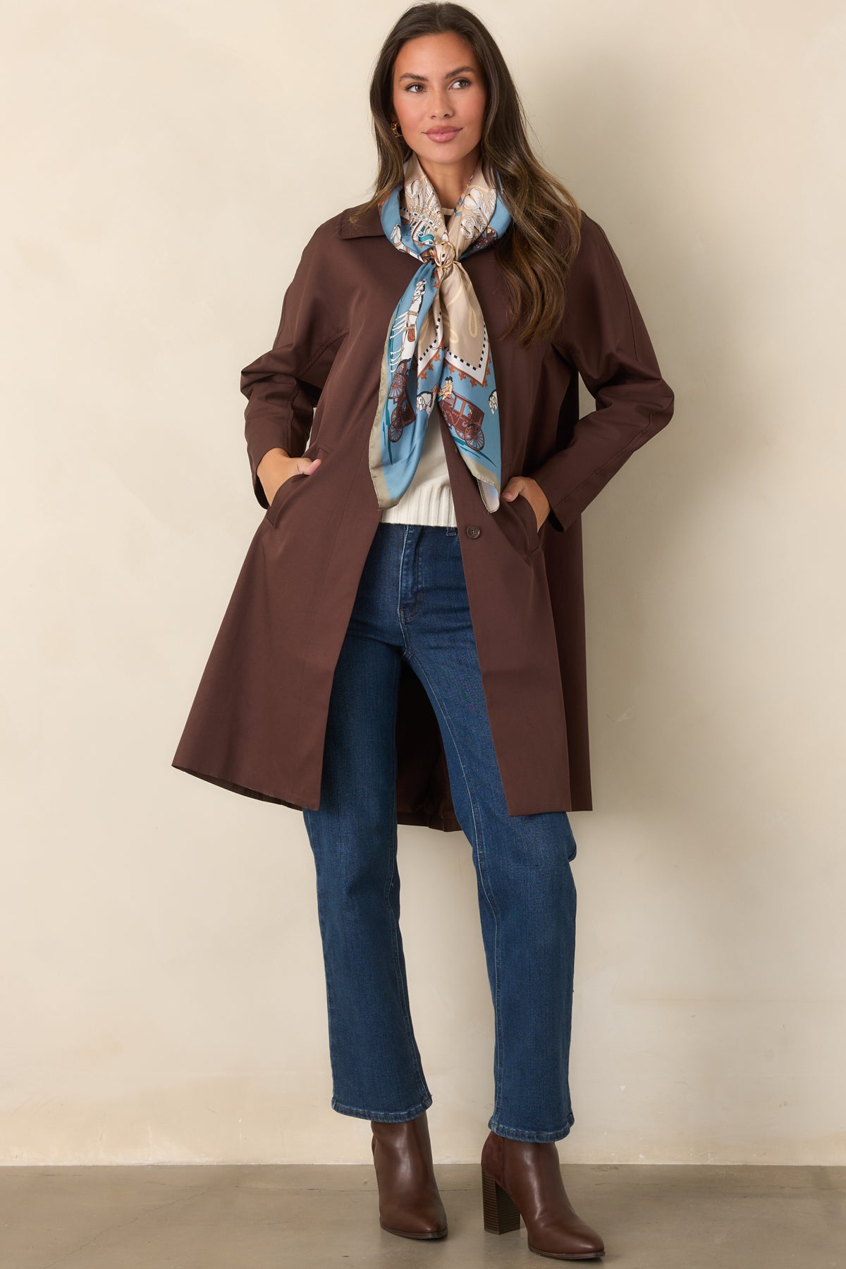 ASTR the Label Harmoni Brown Oversized Trench Coat