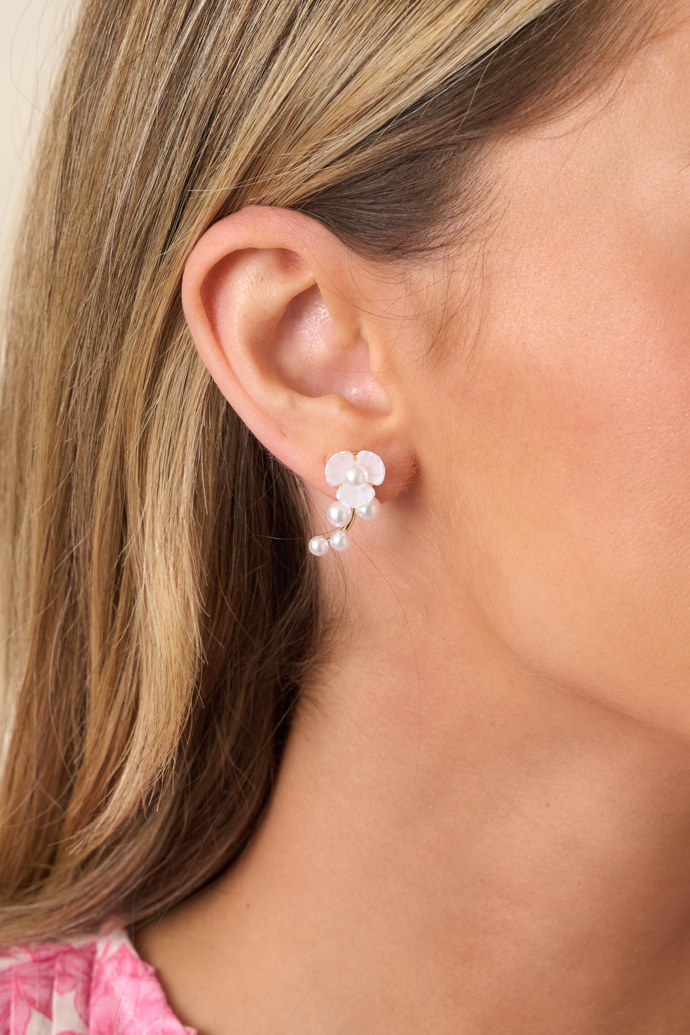 Dewdrop Bloom Gold & Pearl Flower Drop Earrings