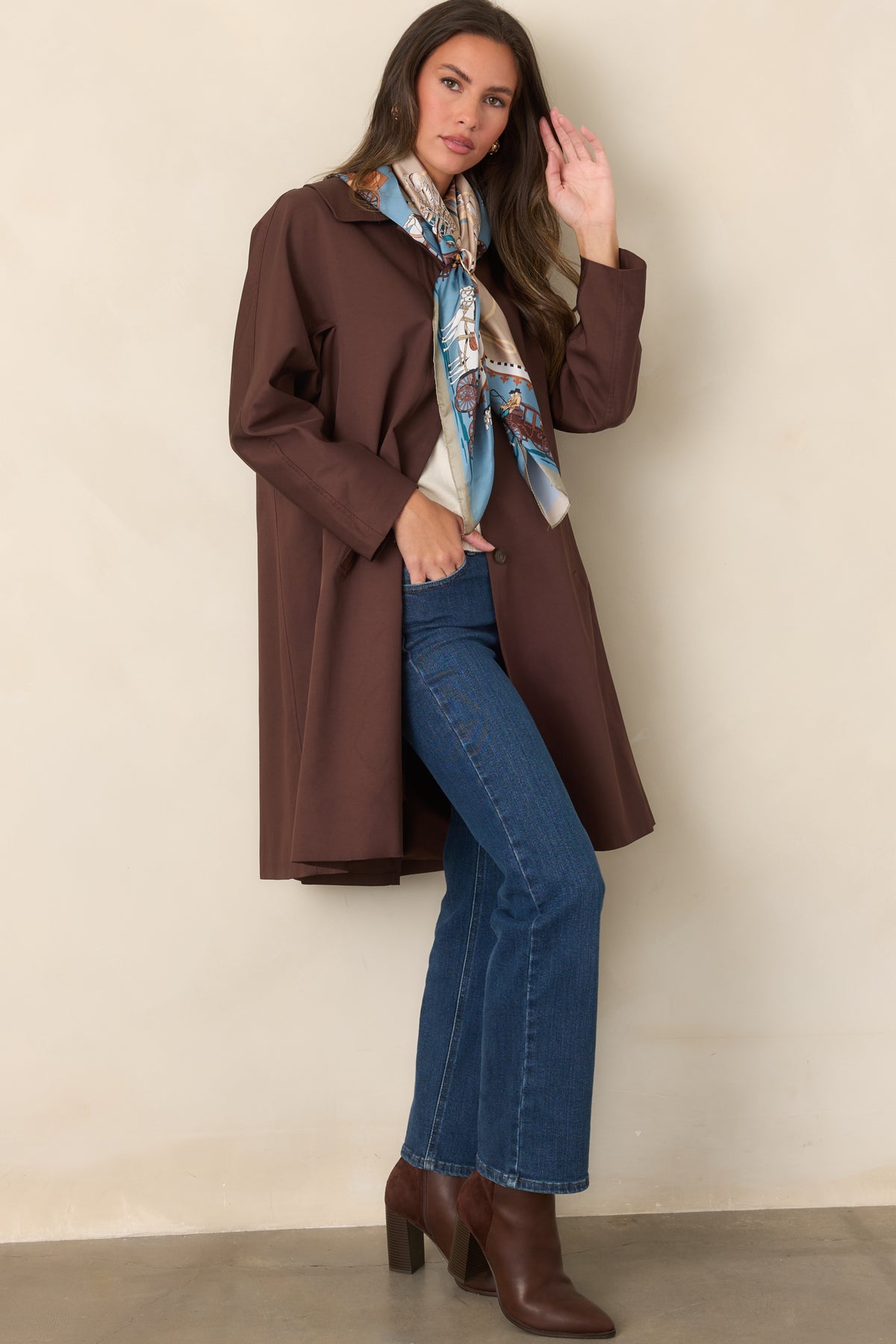 ASTR the Label Harmoni Brown Oversized Trench Coat
