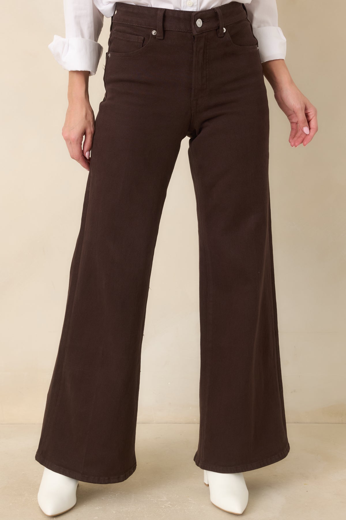 Good American Good Waist Espresso Palazzo Jeans