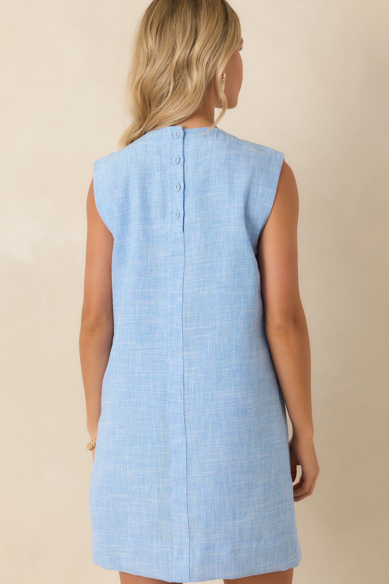 Red Dress | Blue Heather Appliqu Mini Shift Dress - All Dresses