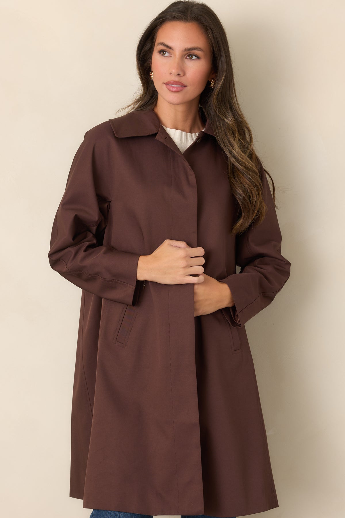 ASTR the Label Harmoni Brown Oversized Trench Coat
