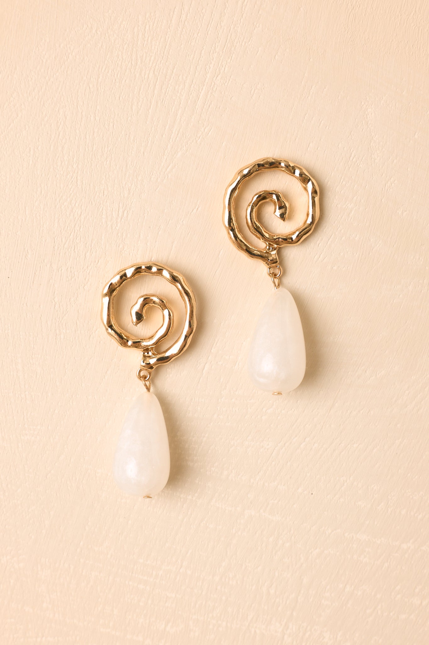 Running On Good Energy White Pearlescent Drop Earrings