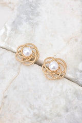 1 Love Spiral Gold Earrings at reddress.com