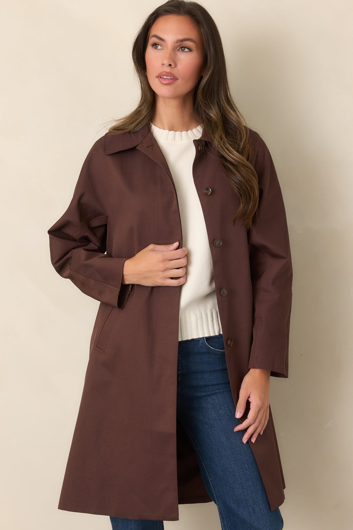 ASTR the Label Harmoni Brown Oversized Trench Coat