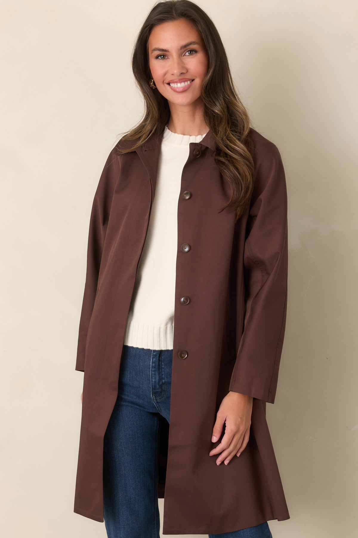 ASTR the Label Harmoni Brown Oversized Trench Coat