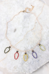 2 Came to Sleigh Gold Multi Necklace at reddress.com