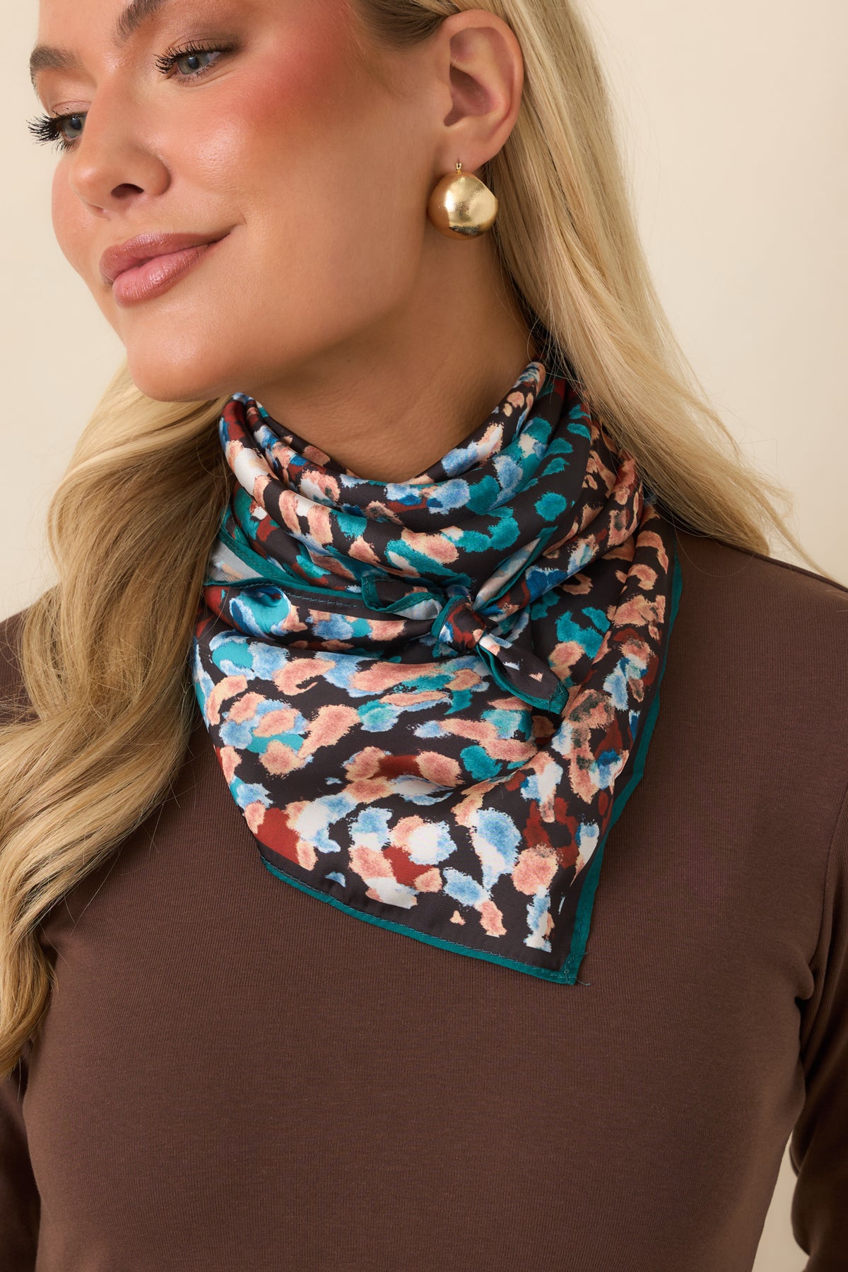 Prosperina Black Multi Urban Jungle Square Scarf
