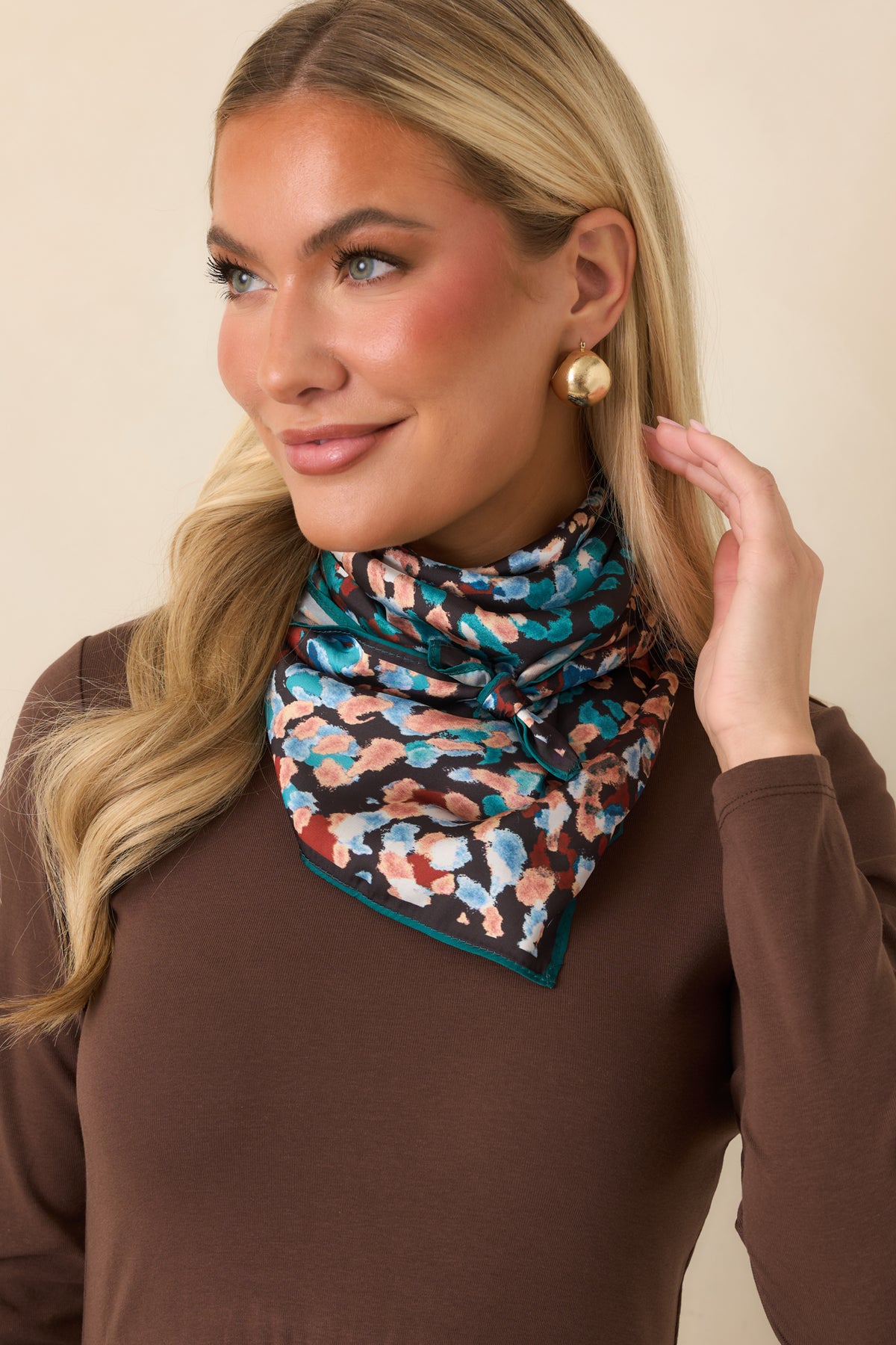 Prosperina Black Multi Urban Jungle Square Scarf