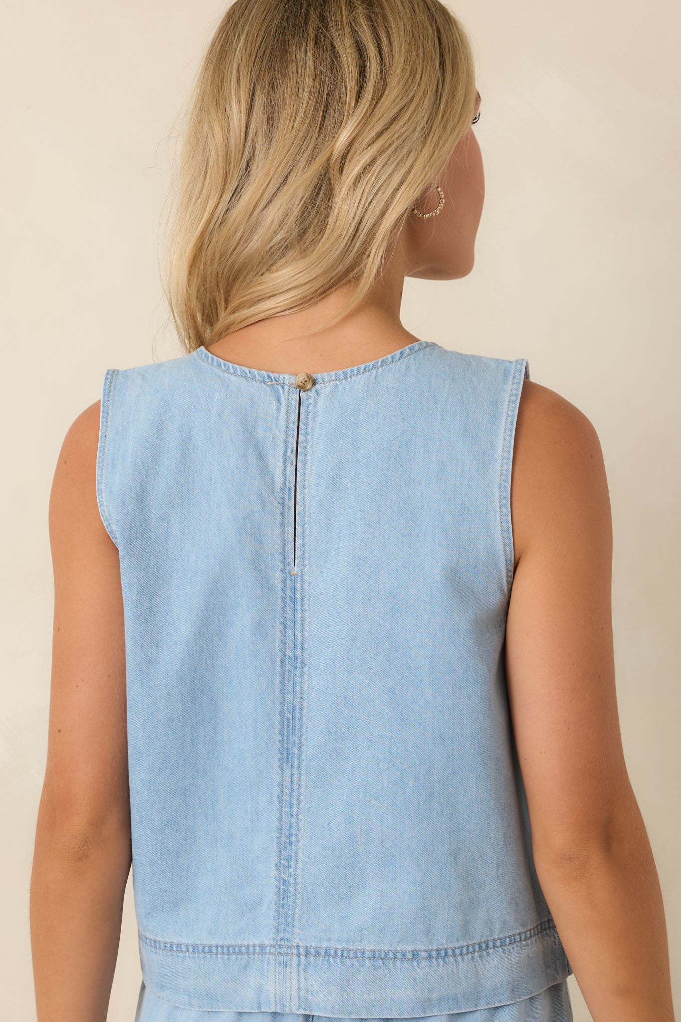 Z Supply Sun Seeker Light Wash Cotton Denim Tank | Red Dress