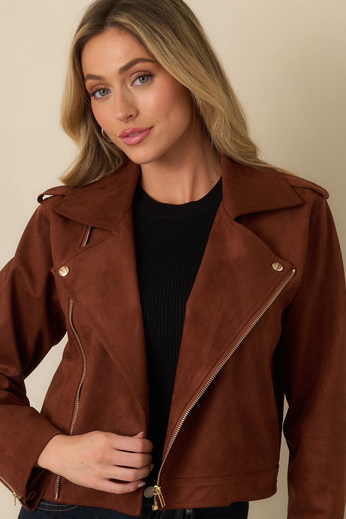 Prosperina High Line Brownstone Vegan Suede Jacket