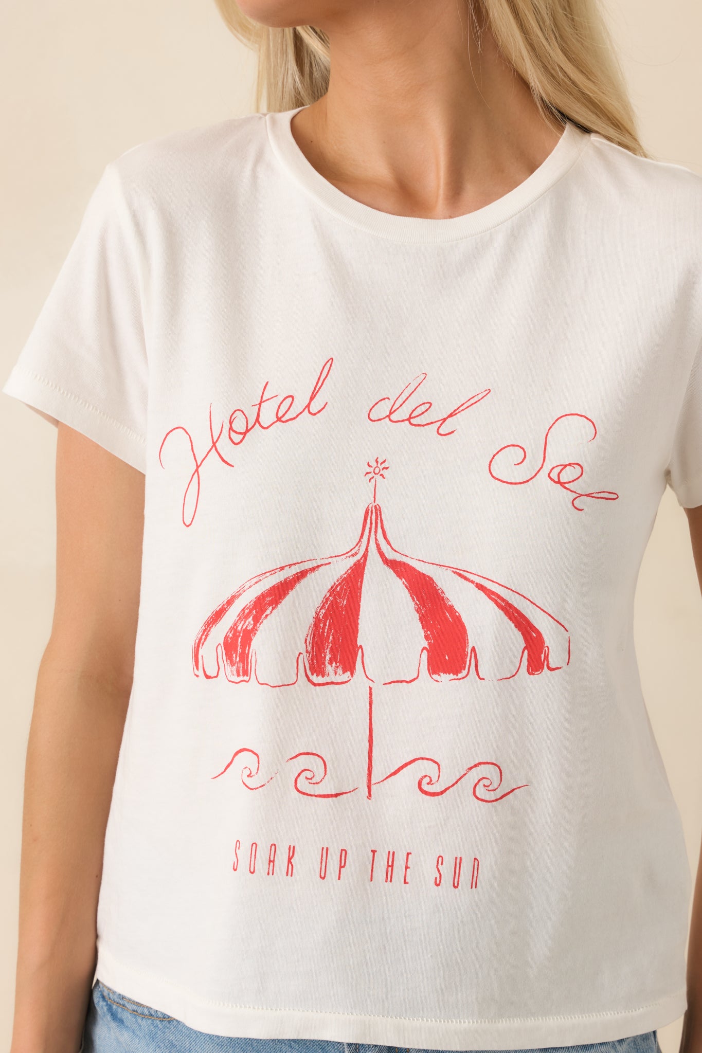 Z Supply White Cotton Del Sol Tourist Tee | Red Dress
