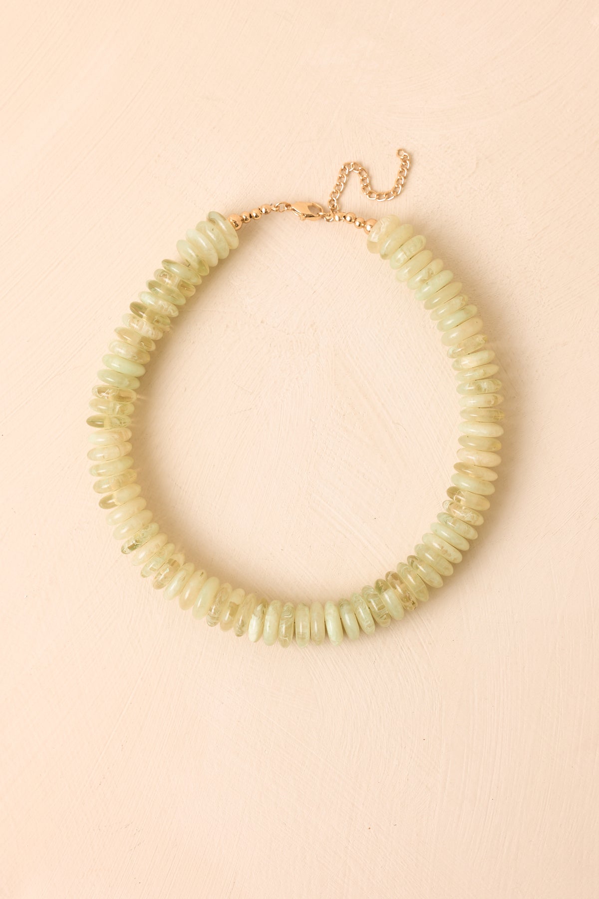 Natural Element Pale Green Disc Bead Necklace
