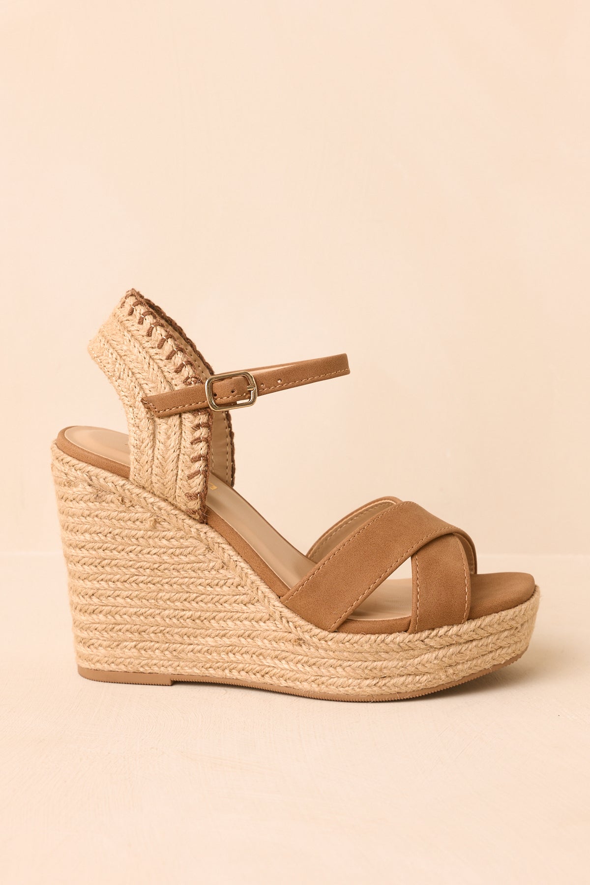 Lovely Steps Tan Platform Wedges