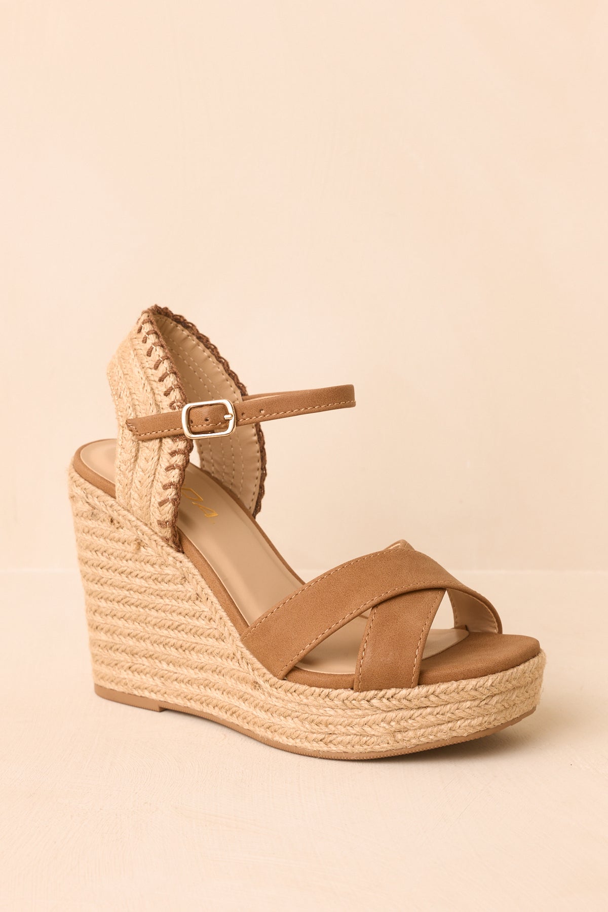 Lovely Steps Tan Platform Wedges