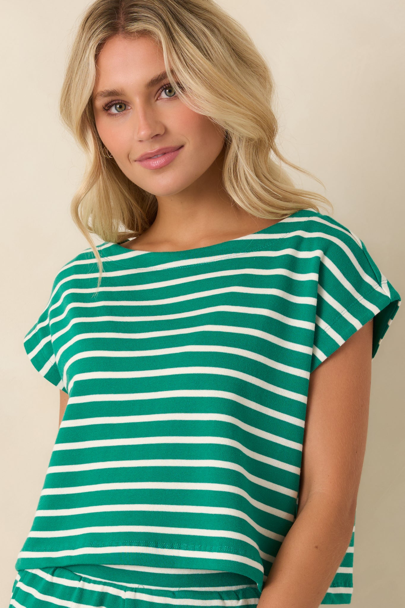 トップス totoroSUPREME 16AW Printed Stripe Z Supply Tilly Rainforest Green Cotton Stripe Top | Red Dress