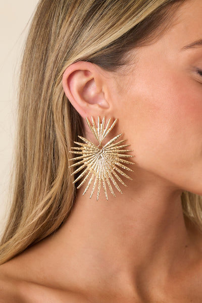 Unique Gold Statement Earrings - All Earrings | Red Dress