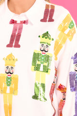 2 White & Rainbow Scatter Nutcracker Sweatshirt at reddress.com