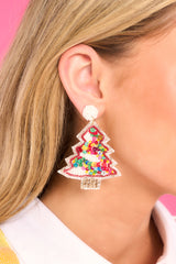 1 Oh What Fun White Multi Beaded Earrings at reddress.com