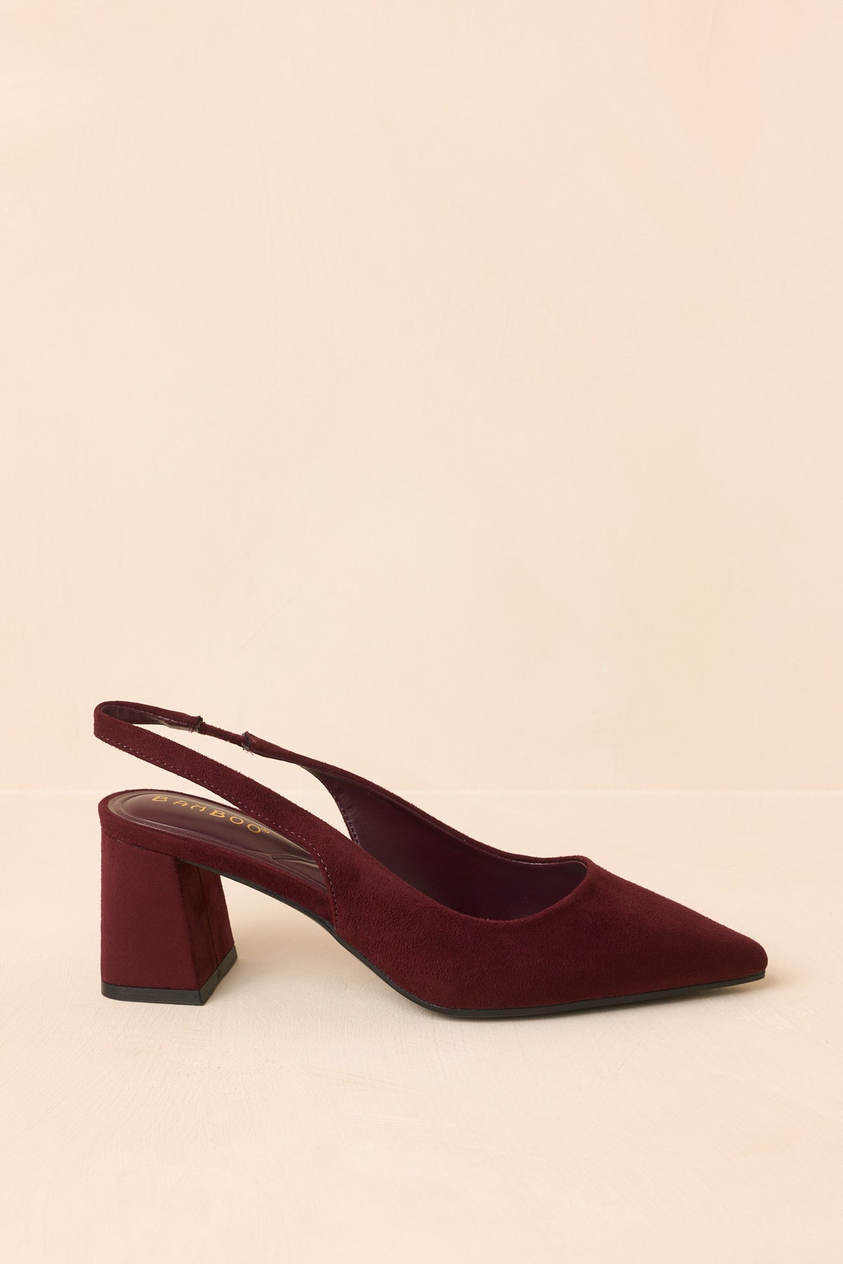 Lost Your Chance Plum Faux Suede Pointed-Toe Slingback Heels
