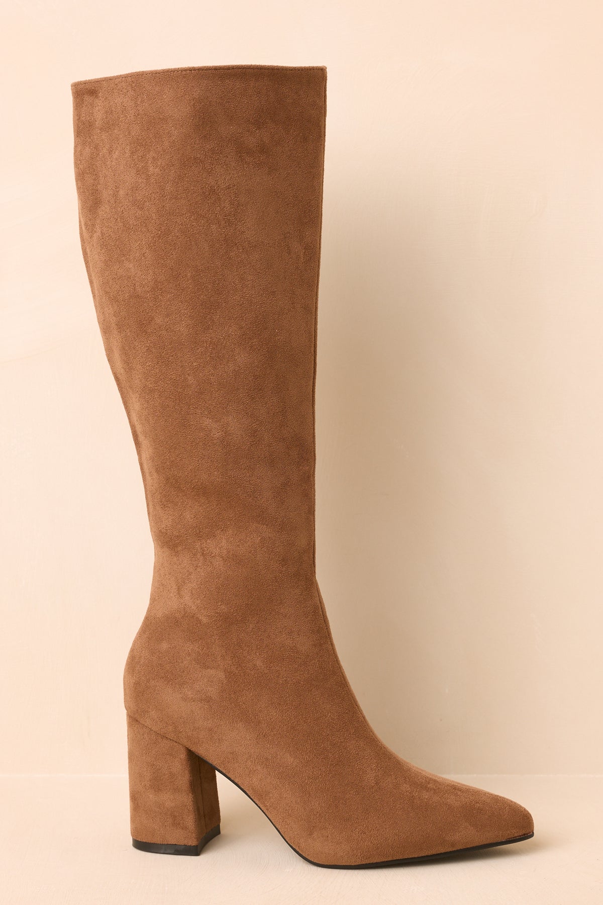 Stepping Out Camel Faux Suede Knee High Boots