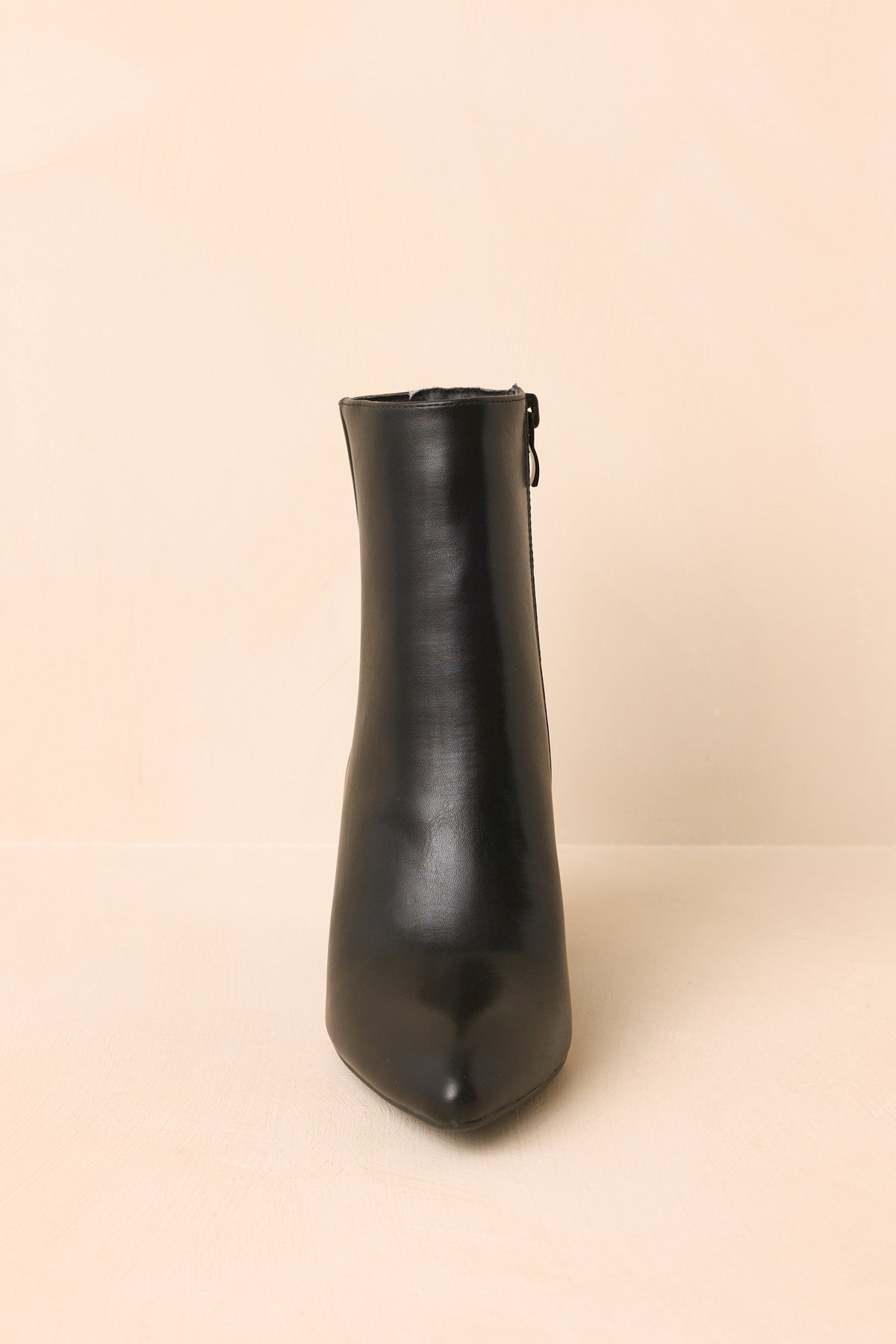From Here On Black Faux Leather Block Heel Ankle Boots