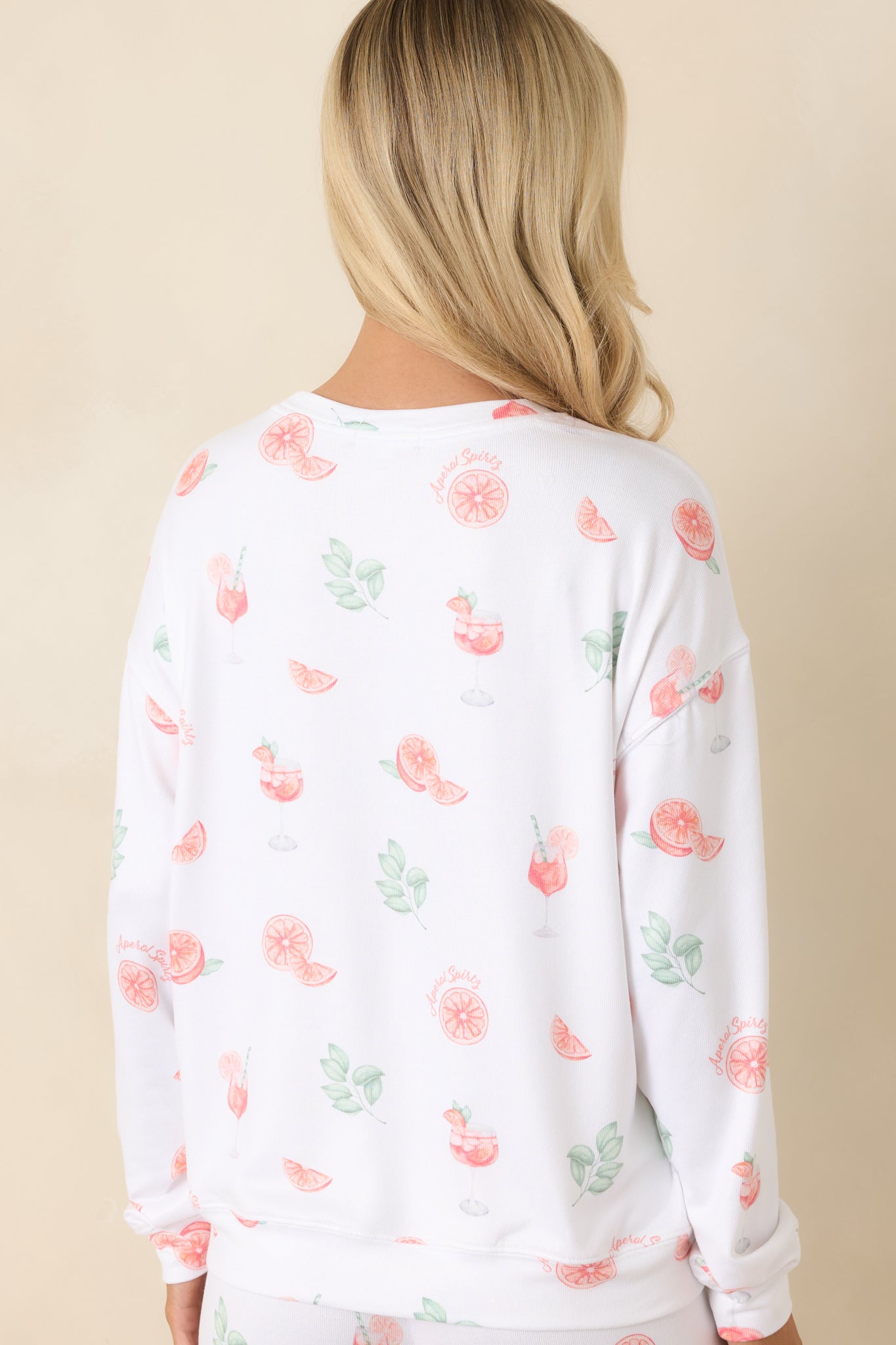 Z Supply White Spritz Long Sleeve Pajama Top | Red Dress
