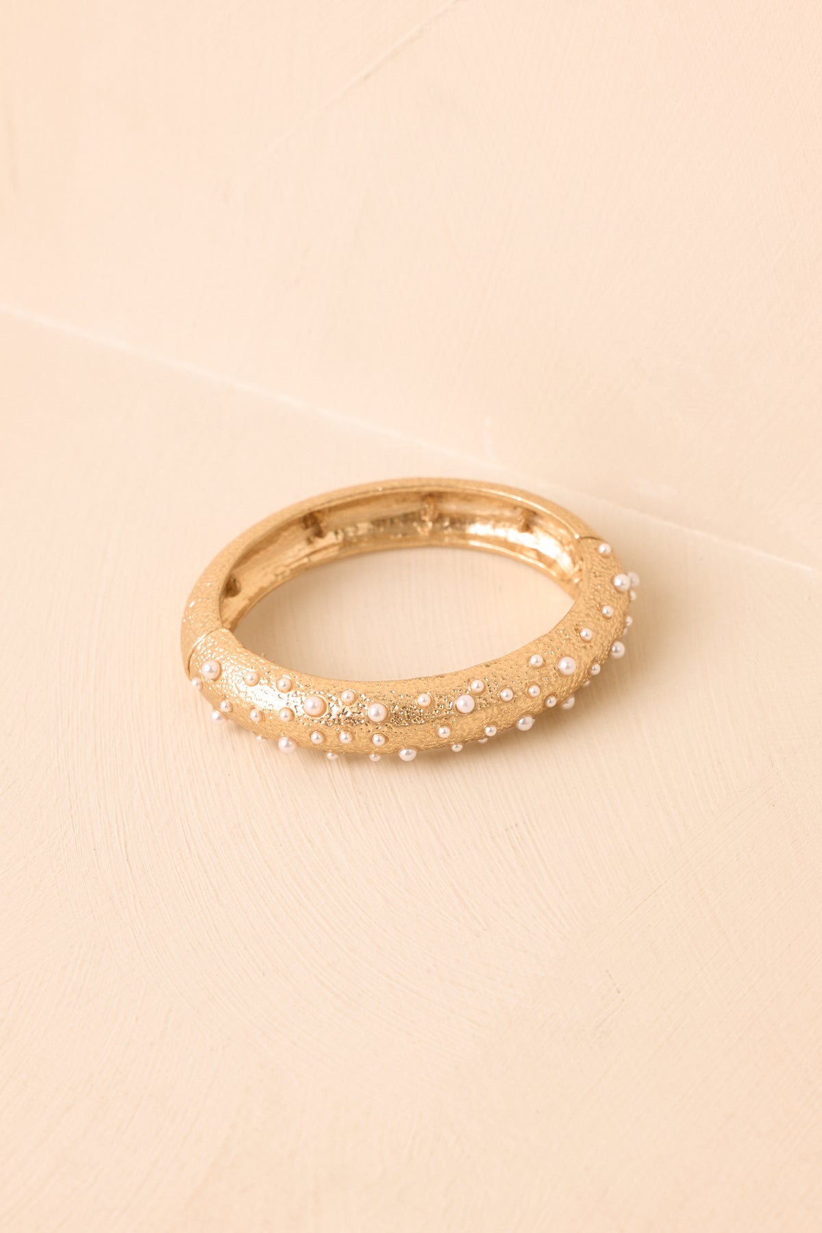 A Golden Touch Gold & Mini Faux Pearl Stretch Bracelet
