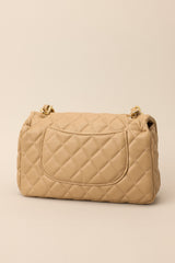 Undeniable Beauty Tan Quilted Crossbody Bag