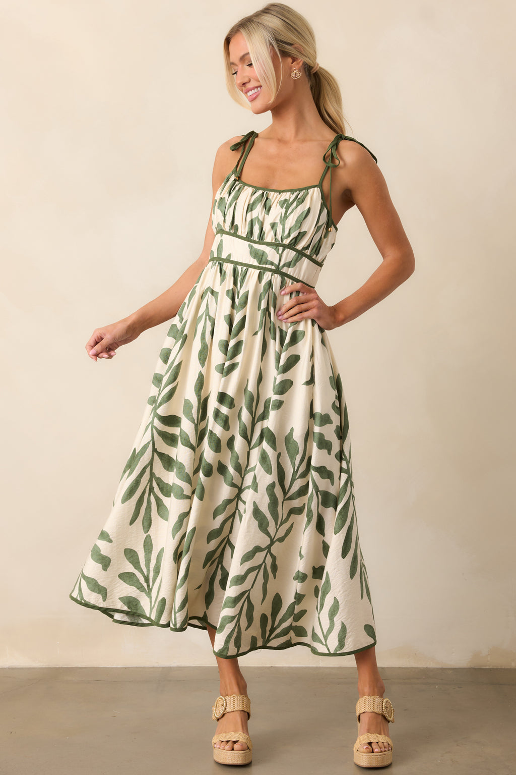 green print dress Tropical Midi - All Dresses Size:Apricot Girly Designed in a relaxed White 3 Drawer Dresser