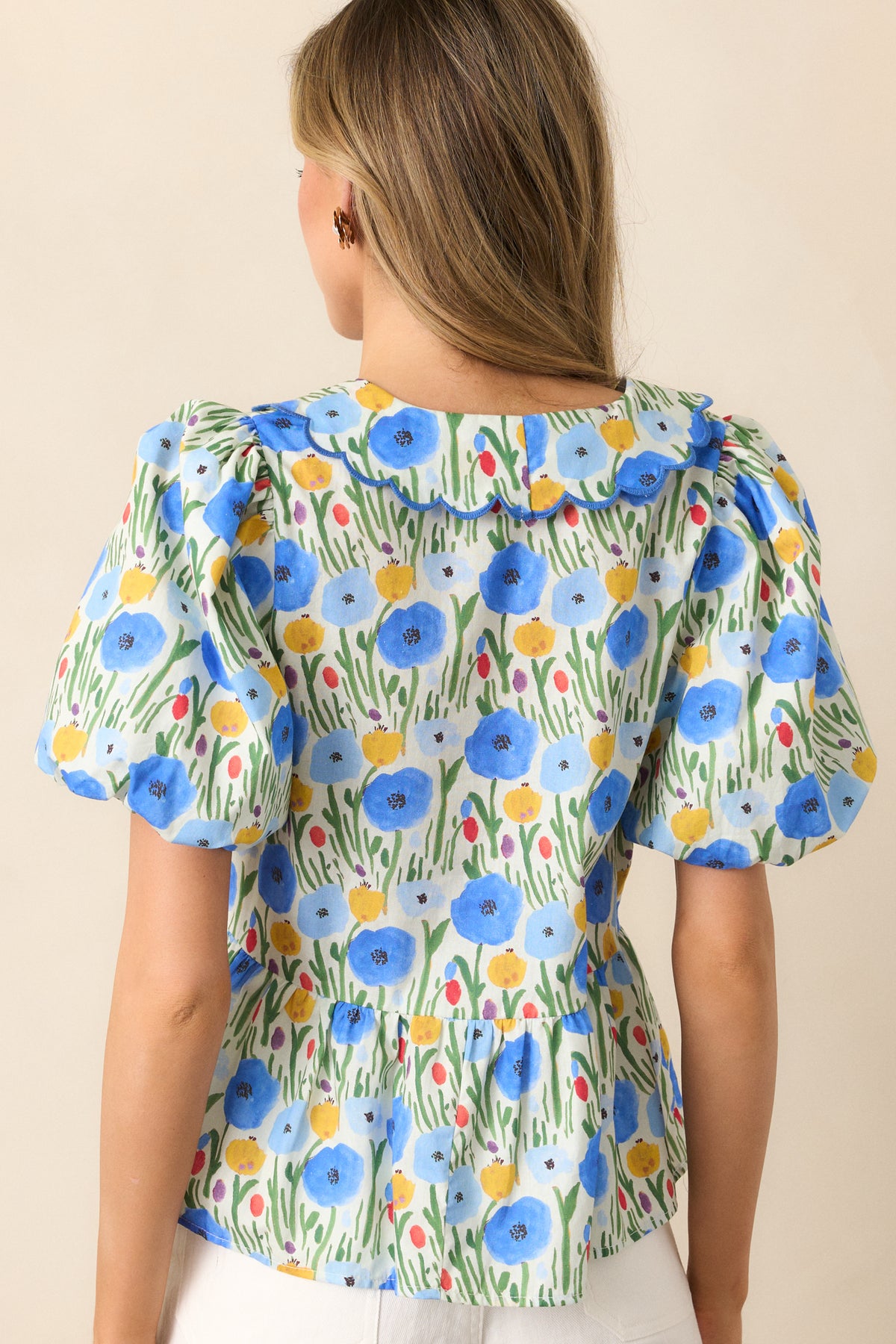 MARIGOLD FLORAL PUFF SLEEVE BLOUSE