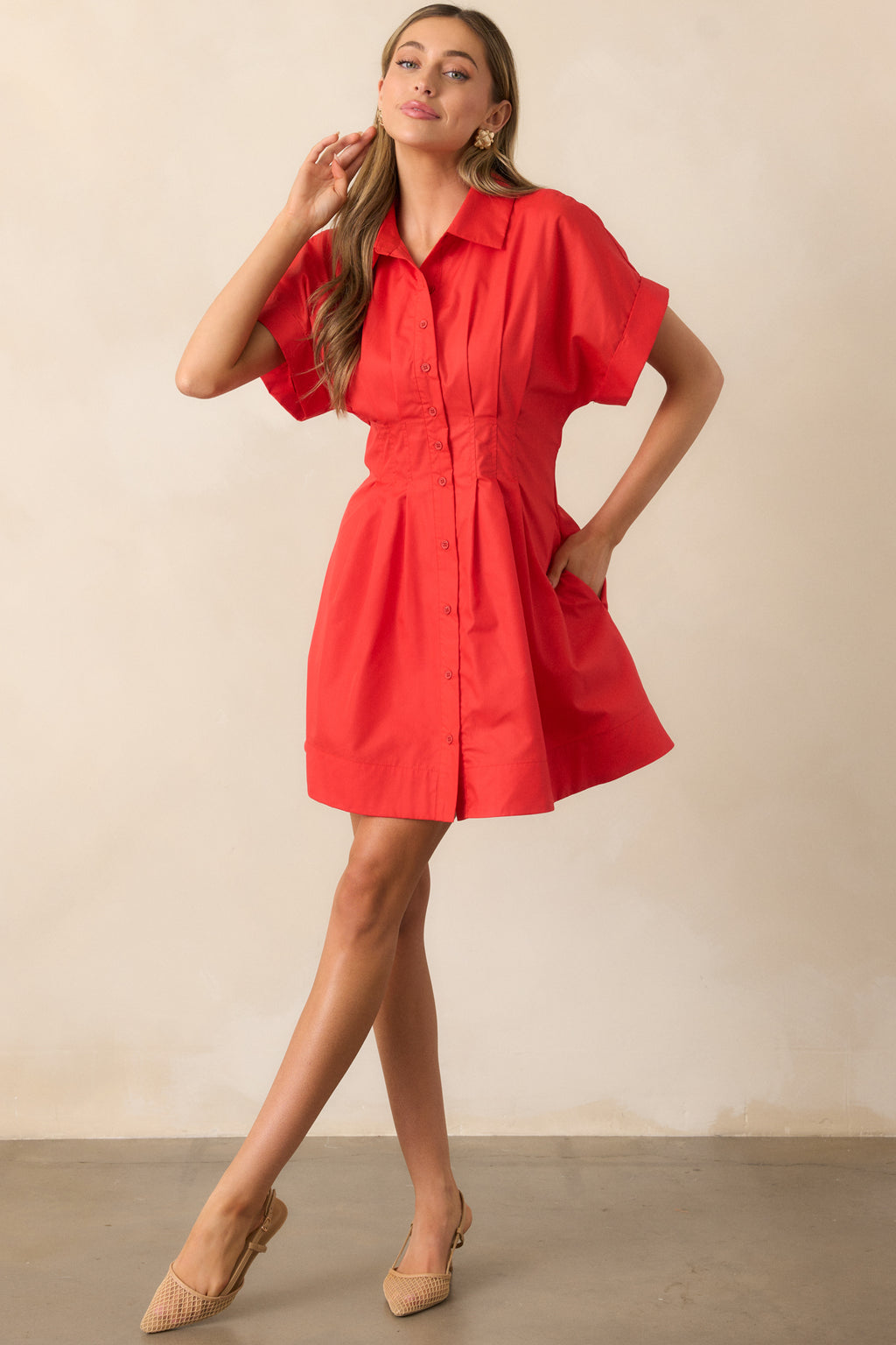 red button up mini dress Mango linen mix button through straight fit mini dress in red