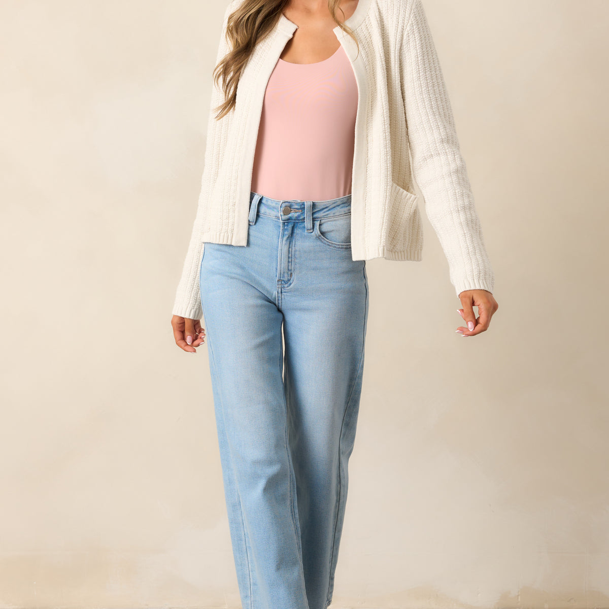 Ivory Knit Cardigan - All Tops | Red Dress