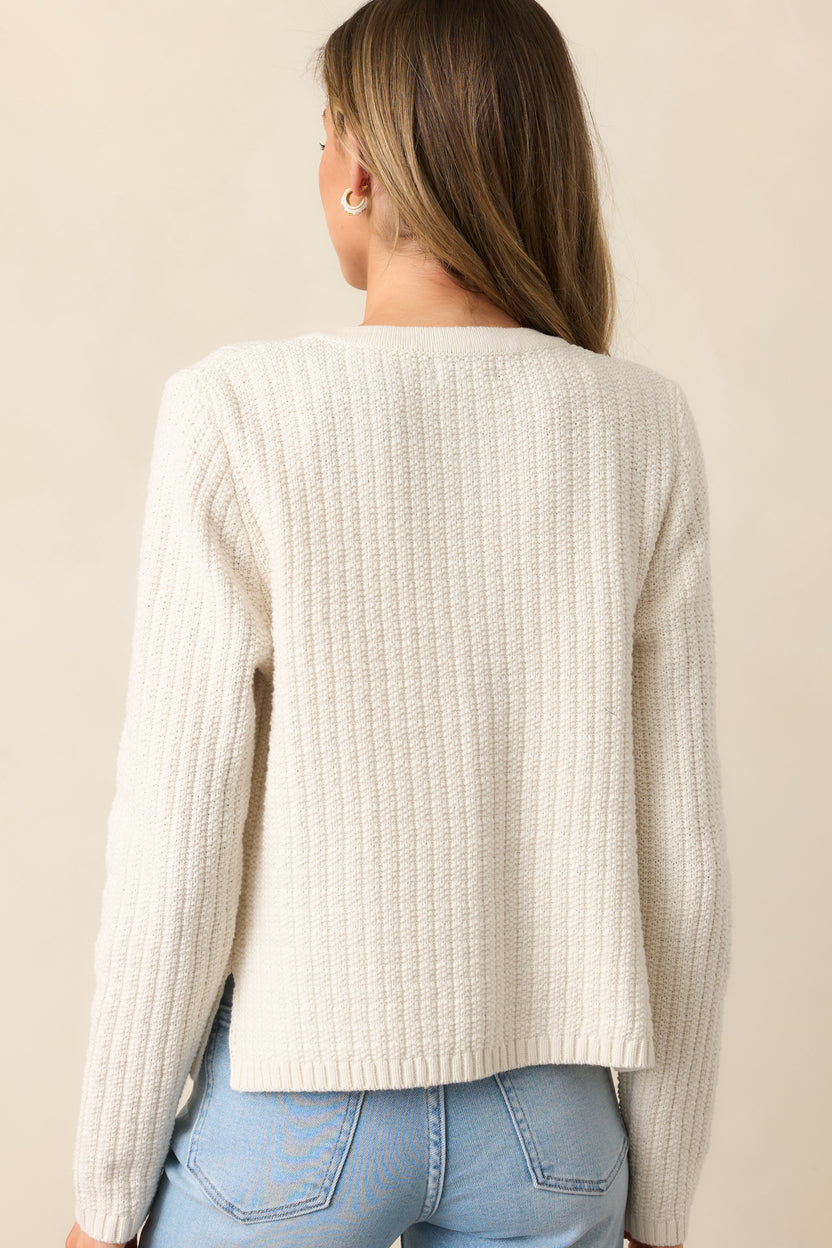 Knit-Ted Veronica Cotton Cardigan, Ivory