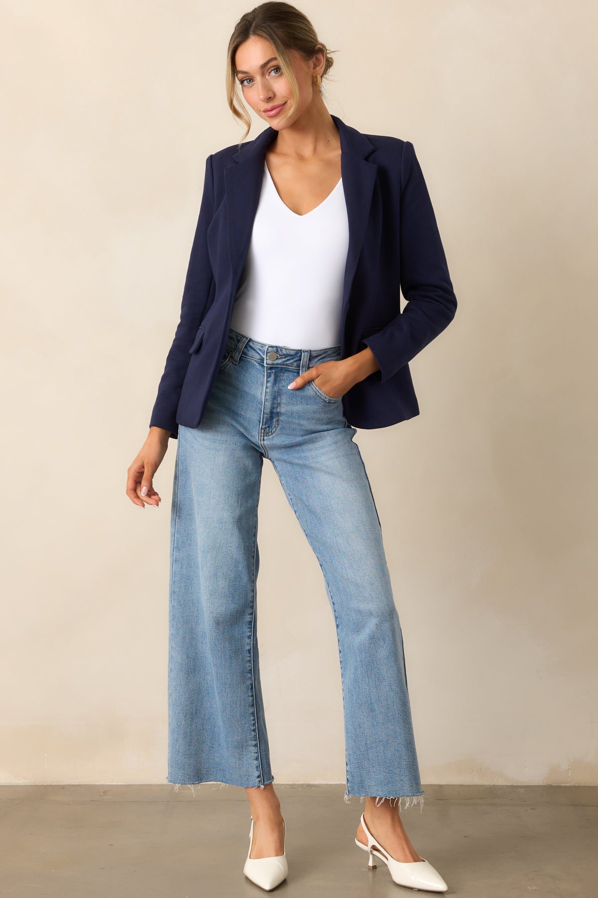 Navy Blue Hook Blazer Set