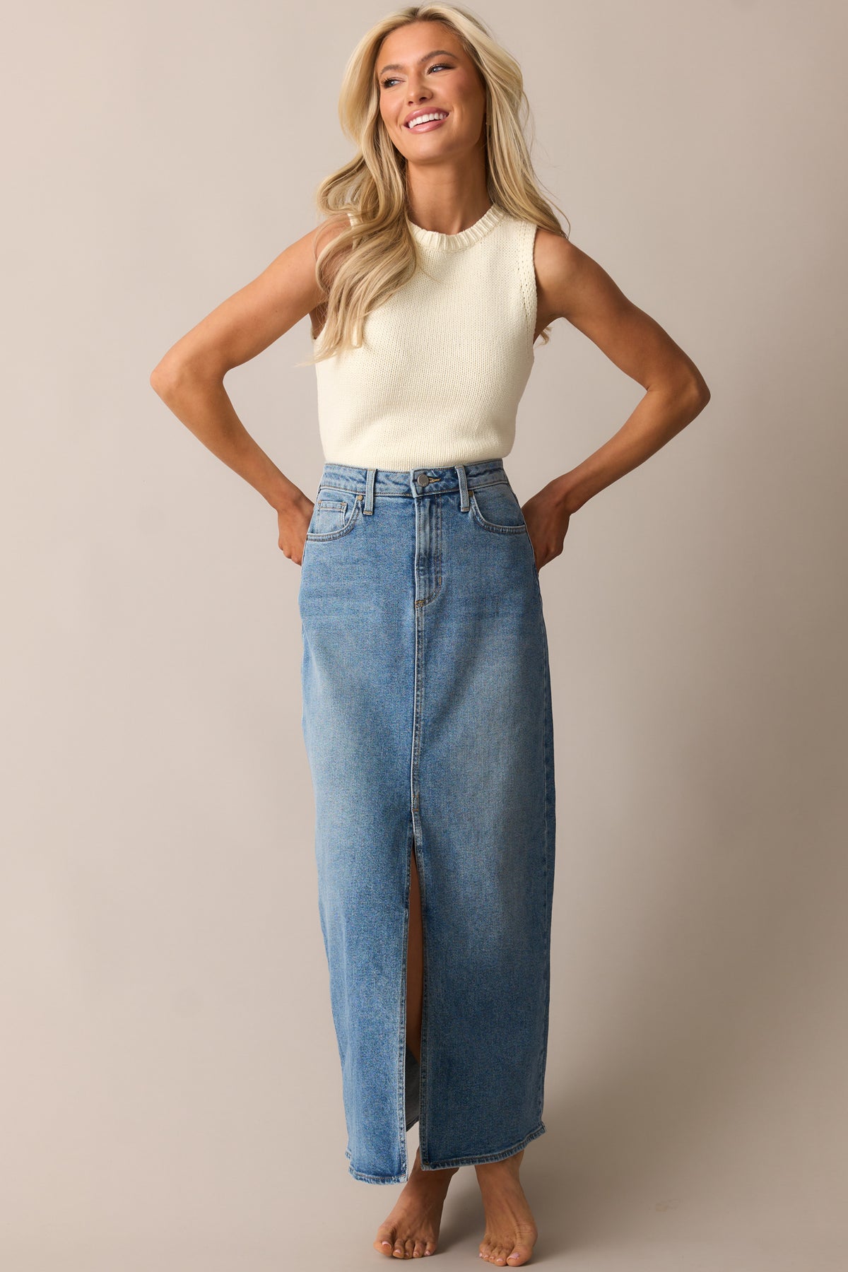 Reyna Denim Midi Skirt