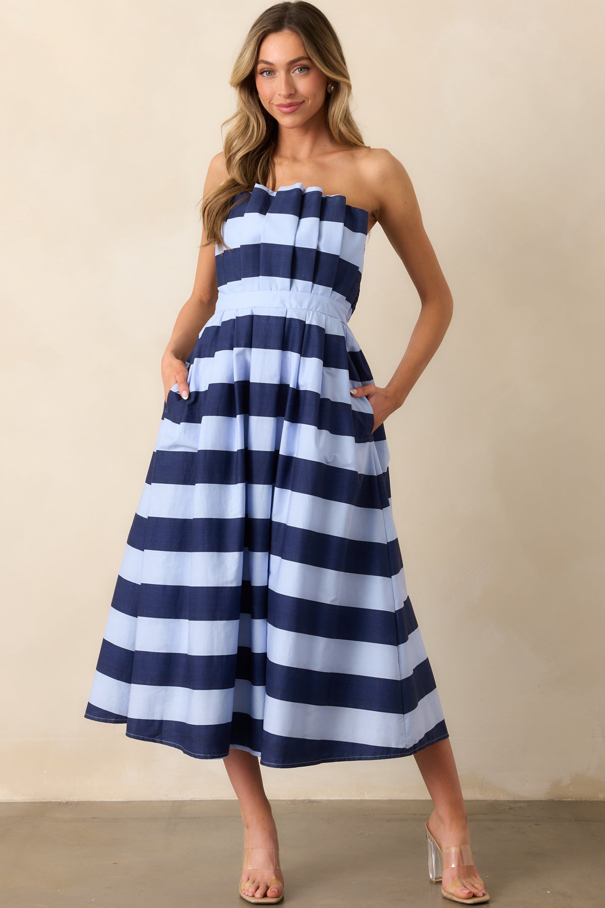 Kendari Stripe Dress in Navy main image 1